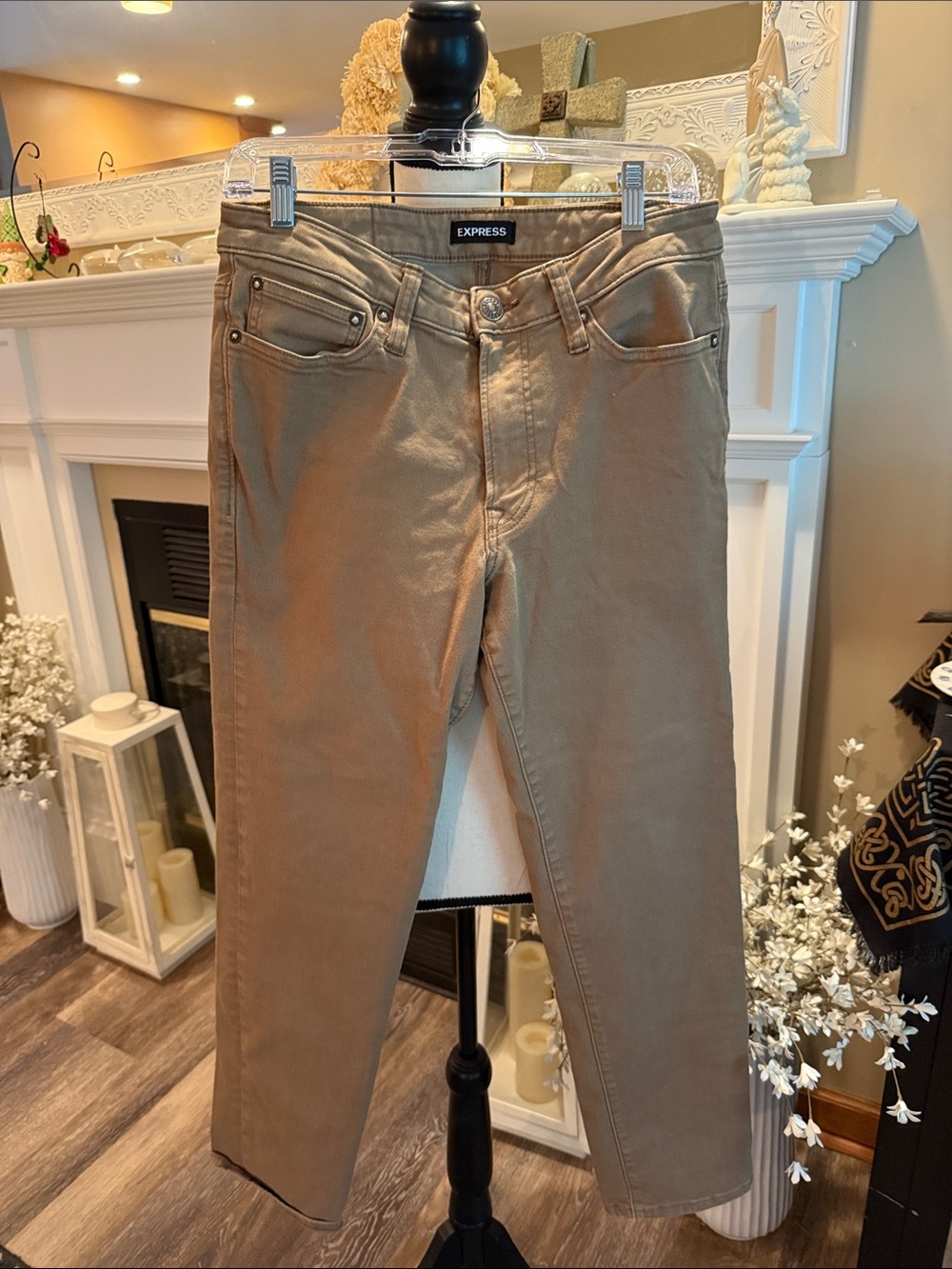 Express Men’s Slim Jeans in Khaki Brown